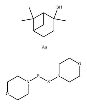 Bicyclo[3.1.1]heptane-2-thiol, 2,6,6-trimethyl-, gold salt, reaction products with 4,4'-dithiobis[morpholine] Structure