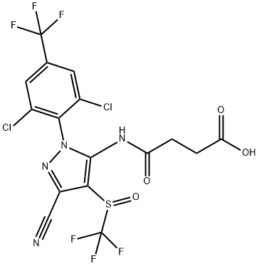 4-((3-cyano- 1-(2,6-dichloro-4-(trifluoromethyl)phenyl)-4-
((trifluoromethyl)sulfinyl)- 1H-pyrazol-5-yl)amino)-4-oxobutanoic acid Structure