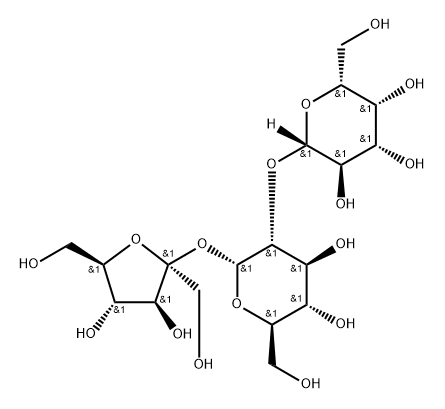 beta-D-Fructofuranosyl O-beta-D-galactopyranosyl-(1-2)-alpha-D-glucopyranoside 구조식 이미지