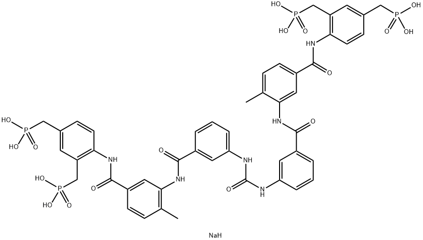 4,4'-(Carbonylbis(imino-3,1-phenylene-carbonylimino-3,1-(4-methyl-phenylene)carbonylimino))-bis(1,3-xylene-alpha,alpha'-diphosphonicacidtetrasodiumsalt Structure