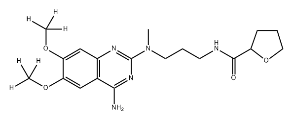 2-Furancarboxamide, N-[3-[[4-amino-6,7-di(methoxy-d3)-2-quinazolinyl]methylamino]propyl]tetrahydro- Structure