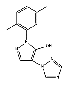 1H-Pyrazol-5-ol, 1-(2,5-dimethylphenyl)-4-(1H-1,2,4-triazol-1-yl)- Structure