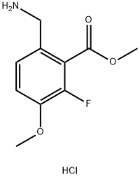 Benzoic acid, 6-(aminomethyl)-2-fluoro-3-methoxy-, methyl ester, hydrochloride (1:1) 구조식 이미지
