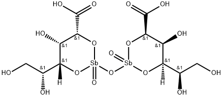 D-Gluconic acid, 2,4:2',4'-O-[oxybis(dioxidostibylidyne)]bis- (9CI) Structure