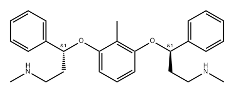 3,3′-[(2-methylbenzene-1,3-diyl)bis(oxy)]bis(N-methyl- 3-phenylpropan-1-amine) 구조식 이미지