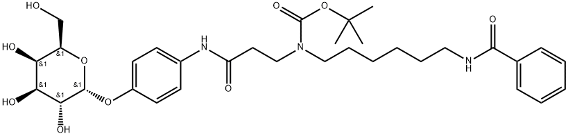 Carbamic acid, N-[6-(benzoylamino)hexyl]-N-[3-[[4-(α-D-galactopyranosyloxy)phenyl]amino]-3-oxopropyl]-, 1,1-dimethylethyl ester Structure