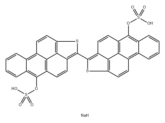 [2,2'-Bibenzo[4,5]phenaleno[1,9-bc]thiophene]-5,5'-diol, bis(hydrogen sulfate), disodium salt Structure