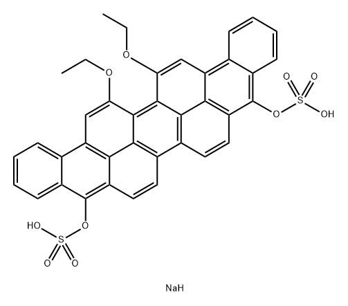 Anthra[9,1,2-cde]benzo[rst]pentaphene-5,10-diol, 16,17-diethoxy-, bis(hydrogen sulfate), disodium salt Structure