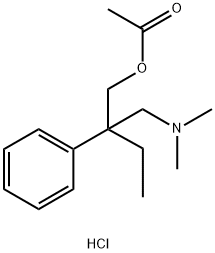 Benzeneethanol, β-[(dimethylamino)methyl]-β-ethyl-, 1-acetate, hydrochloride (1:1) Structure