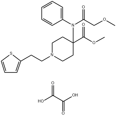 4-Piperidinecarboxylic acid, 4-[(2-methoxyacetyl)phenylamino]-1-[2-(2-thienyl)ethyl]-, methyl ester, ethanedioate (1:) Structure