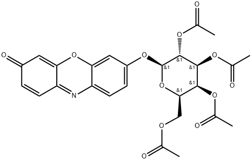 3H-Phenoxazin-3-one, 7-[(2,3,4,6-tetra-O-acetyl-β-D-galactopyranosyl)oxy]- 구조식 이미지