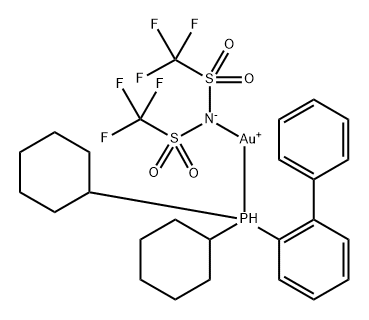 Cyclohexyl JohnPhos AuNTf2 Structure