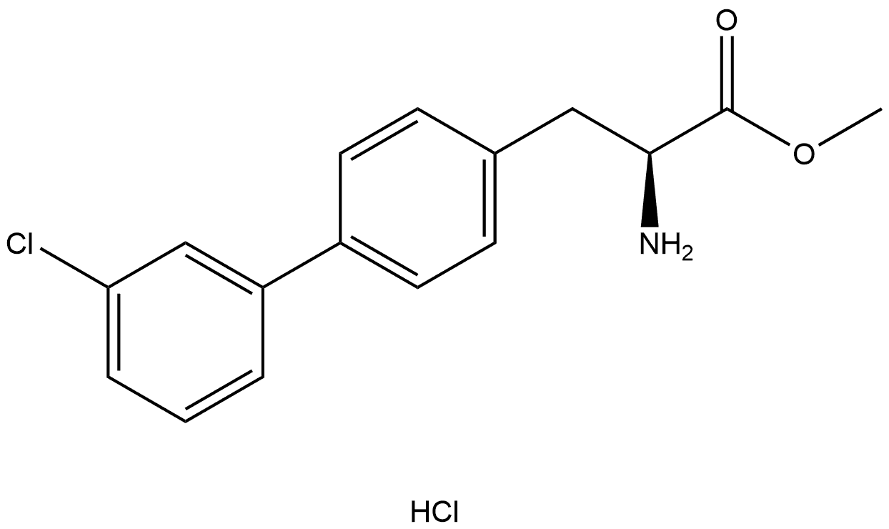 methyl (S)-2-amino-3-(3'-chloro-[1,1'-biphenyl]-4-yl)propanoate hydrochloride Structure