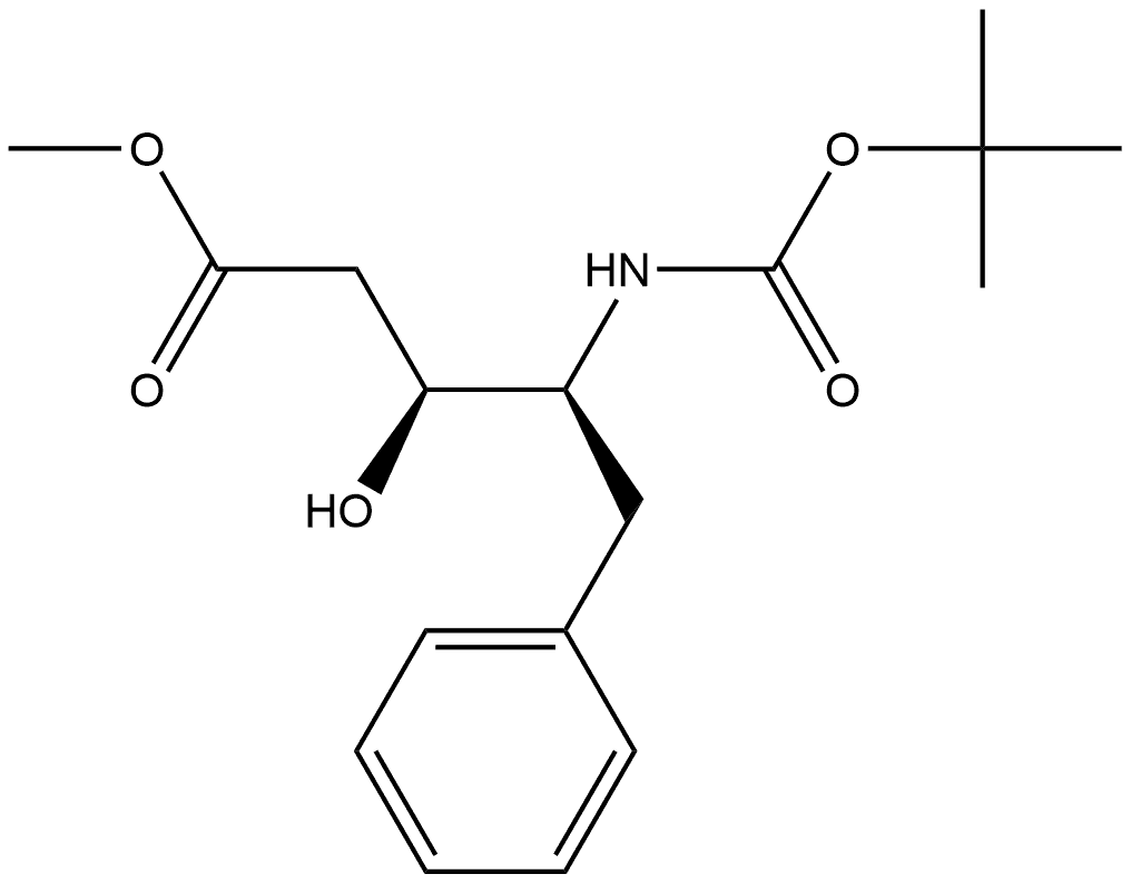 L-threo-Pentonic acid, 2,4,5-trideoxy-4-[[(1,1-dimethylethoxy)carbonyl]amino]-5-phenyl-, methyl ester Structure