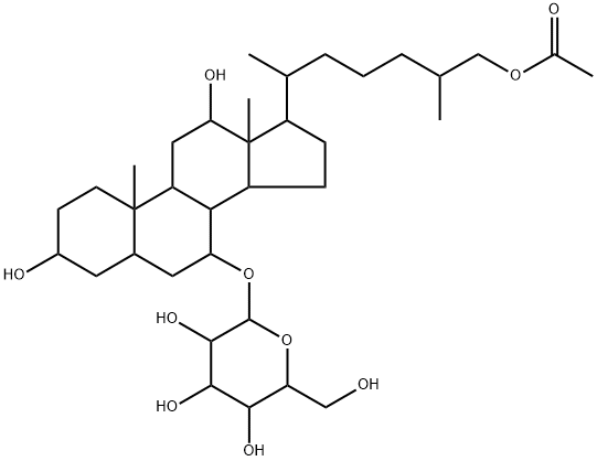 [(25R)-26-(Acetyloxy)-3α,12α-dihydroxy-5β-cholestan-7α-yl]-β-D-galactopyranoside Structure