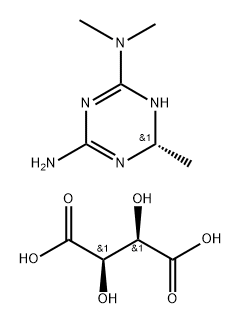 1,3,5-Triazine-2,4-diamine, 3,6-dihydro-N2,N2,6-trimethyl-, (6R)-, (2R,3R)-2,3-dihydroxybutanedioate (1:) Structure