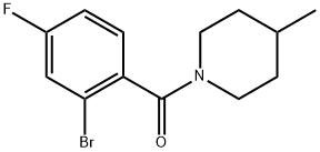 (2-Bromo-4-fluorophenyl)(4-methyl-1-piperidinyl)methanone Structure