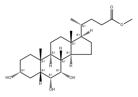 Cholan-24-oic acid, 3,6,7-trihydroxy-, methyl ester, (3α,5β,6α,7α)- 구조식 이미지