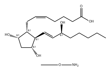 Prosta-5,13-dien-1-oic acid, 9,11,15-trihydroxy-, (5Z,9α,11α,13E,15S)-, compd. with O-methylhydroxylamine (1:1) (9CI) Structure