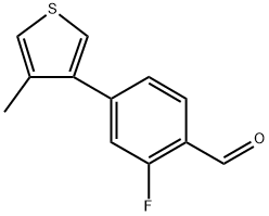 2-fluoro-4-(4-methylthiophen-3-yl)benzaldehyde Structure