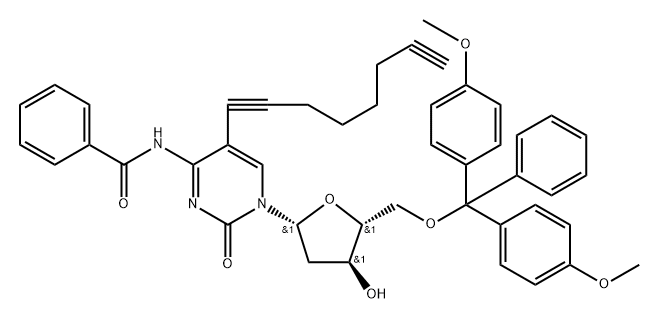 4-N-BENZOYL-5-(OCTA-1,7-DIYNYL)-5-O-DMTr-2- DEOXY-CYTIDINE 구조식 이미지