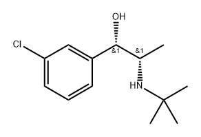 Benzenemethanol, 3-chloro-α-[(1S)-1-[(1,1-dimethylethyl)amino]ethyl]-, (αS)- Structure