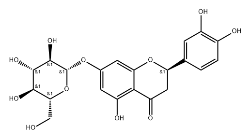 2R-Eriodictyol-7-O-β-D-glucopyranoside Structure