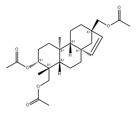17-Nor-8β,13β-kaur-15-ene-3α,18-diol, 13-(hydroxymethyl)-, triacetate (7CI) 구조식 이미지