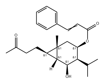 3-Phenylpropenoic acid [(1S,6β)-5β-hydroxy-1β-methyl-4β-(1-methylethyl)-7β-(3-oxobutyl)bicyclo[4.1.0]heptan-3β-yl] ester Structure