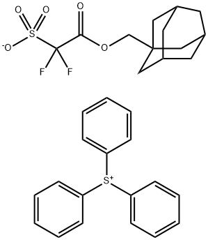 Triphenylsulfonium salt with 1-(tricyclo[3.3.1.13,7]dec-1-ylmethyl) 2,2-difluoro-2-sulfoacetate (1:1) Structure