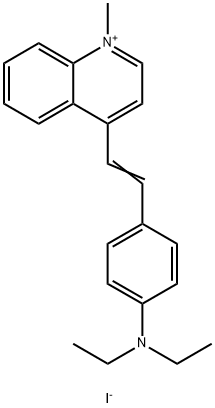 Quinolinium, 4-[2-[4-(diethylamino)phenyl]ethenyl]-1-methyl-, iodide (1:1) Structure