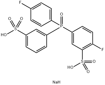 (4-Fluoro-3-sulfophenyl)-(3-sulfophenyl)-(4-fluorophenyl)phosphine oxide 
disodium salt Structure