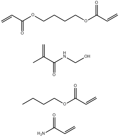 2-프로펜산,1,4-부탄디일에스테르,부틸2-프로페노에이트,N-(히드록시메틸)-2-메틸-2-프로펜아미드및2-프로펜아미드중합체 구조식 이미지