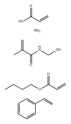 2-Propenoic acid, butyl ester, polymer with ammonium 2-propenoate, ethenylbenzene and N-(hydroxymethyl)-2-methyl-2-propenamide Structure