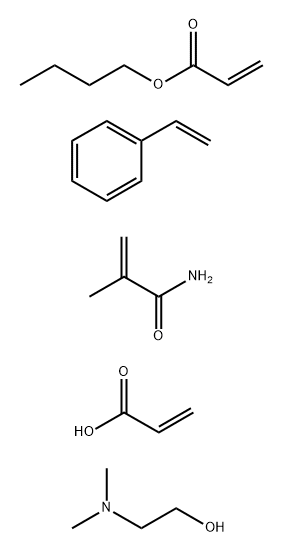 2-Propenoic acid, polymer with butyl 2-propenoate, ethenylbenzene and 2-methyl-2-propenamide, compd. with 2-(dimethylamino)ethanol Structure