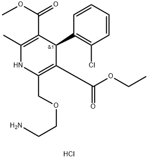 3,5-Pyridinedicarboxylic acid, 2-[(2-aminoethoxy)methyl]-4-(2-chlorophenyl)-1,4-dihydro-6-methyl-, 3-ethyl 5-methyl ester, hydrochloride (1:1), (4R)- Structure