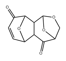 .beta.-D-ribo-Hexopyranos-4-ulose, 1,6-anhydro-2,3-dideoxy-2,3-(3,6-dihydro-3-oxo-2H-pyran-2,6-diyl)-, (2R-cis)- 구조식 이미지