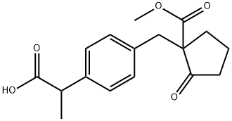 Loxoprofen impurity 11/2-(4-((1-(Methoxycarbonyl)-2-oxocyclopentyl)methyl)phenyl)propanoic Acid Structure