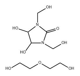 2-Imidazolidinone, 4,5-dihydroxy-1,3-bis(hydroxymethyl)-, reaction products with diethylene glycol Structure