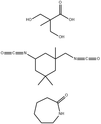 프로판산,3-히드록시-2-(히드록시메틸)-2-메틸-,5-이소시아네이토-1-(이소시아네이토메틸)-1,3,3-트리메틸시클로헥산을갖는중합체,카프로락탐차단 구조식 이미지