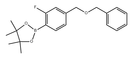 2-(4-((benzyloxy)methyl)-2-fluorophenyl)-4,4,5,5-tetramethyl-1,3,2-dioxaborolane Structure