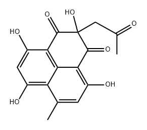 1H-Phenalene-1,3(2H)-dione, 2,4,6,9-tetrahydroxy-7-methyl-2-(2-oxopropyl)-, (+)- 구조식 이미지