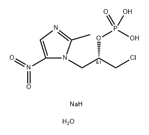 1H-Imidazole-1-ethanol, α-(chloromethyl)-2-methyl-5-nitro-, 1-(dihydrogen phosphate), sodium salt, hydrate (1:2:5), (αS)- 구조식 이미지