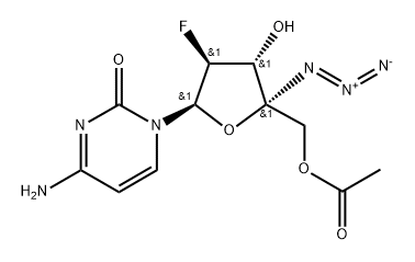 2(1H)-Pyrimidinone, 1-(5-O-acetyl-4-C-azido-2-deoxy-2-fluoro-β-D-arabinofuranosyl)-4-amino- 구조식 이미지