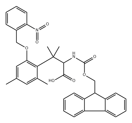 Phenylalanine, N-[(9H-fluoren-9-ylmethoxy)carbonyl]-β,β,4,6-tetramethyl-2-[(2-nitrophenyl)methoxy]- Structure