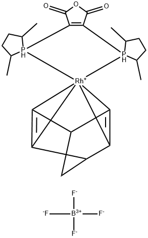 2,3-BIs[(2r,5r)-2,5-dimethyl-phospholanyl]maleic anhydride(2,5-norbornadiene)rhodium(i) tetrafluoroborate 구조식 이미지