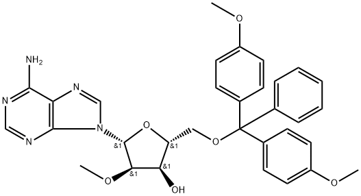 Adenosine, 5'-O-[bis(4-methoxyphenyl)phenylmethyl]-2'-O-methyl- (9CI) Structure