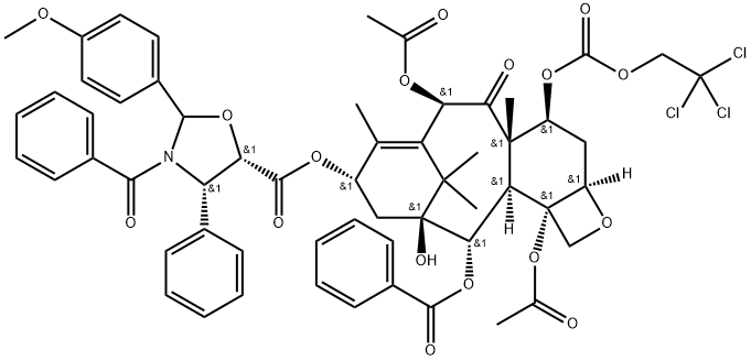 7-{[(2,2,2,-Trichloroethyl)oxy]carbonyl} Baccatin III (4S, 5S)-3-Benzoyl-2-(4-methoxyphenyl)-4-phenyl-5-oxazolidinecarboxylate 구조식 이미지