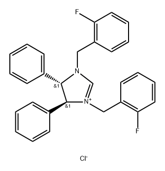 (4S,5S)-1,3-Bis(2-fluorobenzyl)-4,5-diphenyl-4,5-dihydro-1H-imidazol-3-ium chloride Structure