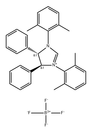 (4S,5S)-1,3-Bis(2,6-dimethylphenyl)-4,5-diphenyl-4,5-dihydro-1H-imidazol-3-ium tetrafluoroborate 구조식 이미지